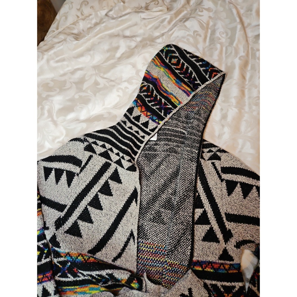 Northern Angel Aztec Tribal Southwestern Duster Cardigan HOODIE Anthropologie SM
